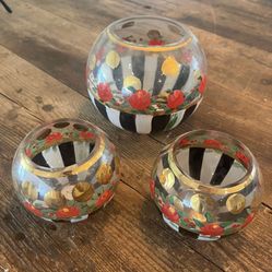 Mackenzie Childs Black And White Glass Collectibles 