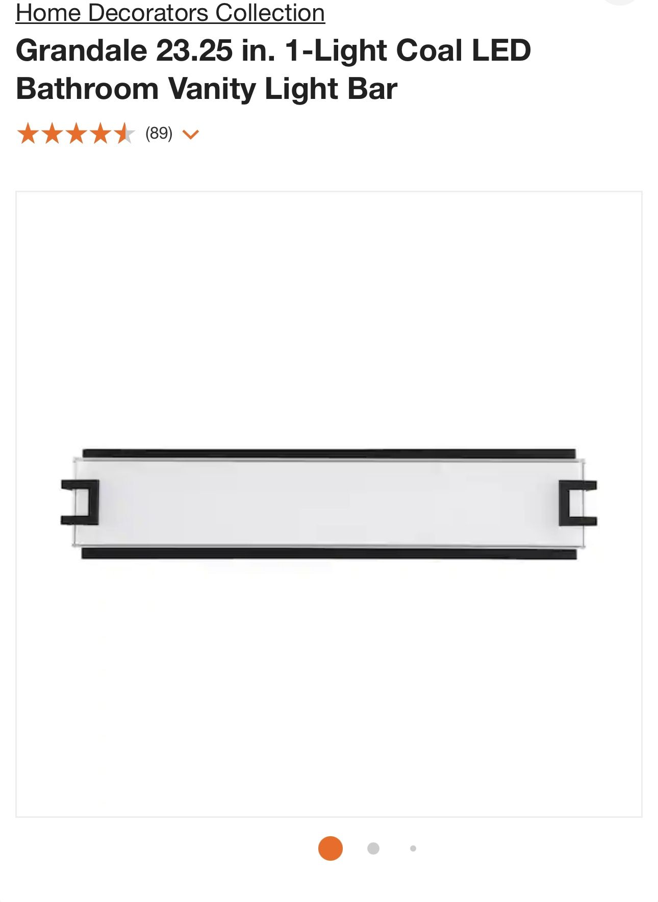 Grandale 23.25 in. 1-Light Coal LED Bathroom Vanity Light Bar