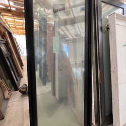 Black glass door 38”1/2x93”1/2 swing in