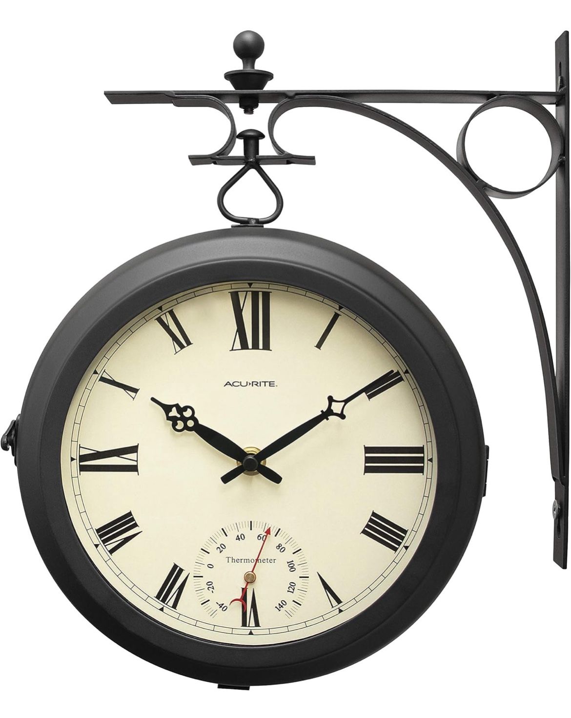 AcuRite 9-Inch Indoor/Outdoor Double-Sided Hanging Clock with 360-Degree Spin Functionality