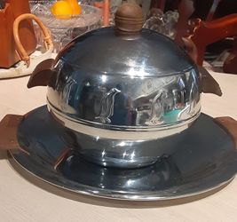 Vintage Chrome Penguine Ice Bucket w/ KROMEX TRAY