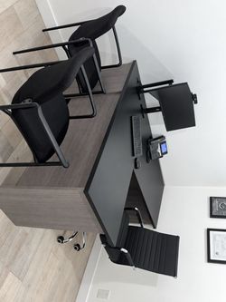 L-Shaped Office Desk with Reception Counter