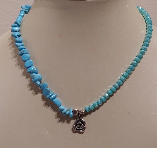 TURQUOISE & BLUE GEMSTONE NECKLACE