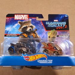 Hot Wheels Guardians Of The Galaxy Rocket & Groot Character Cars 