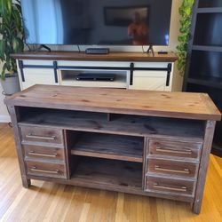 Large Farmhouse Style Entertainment Table 