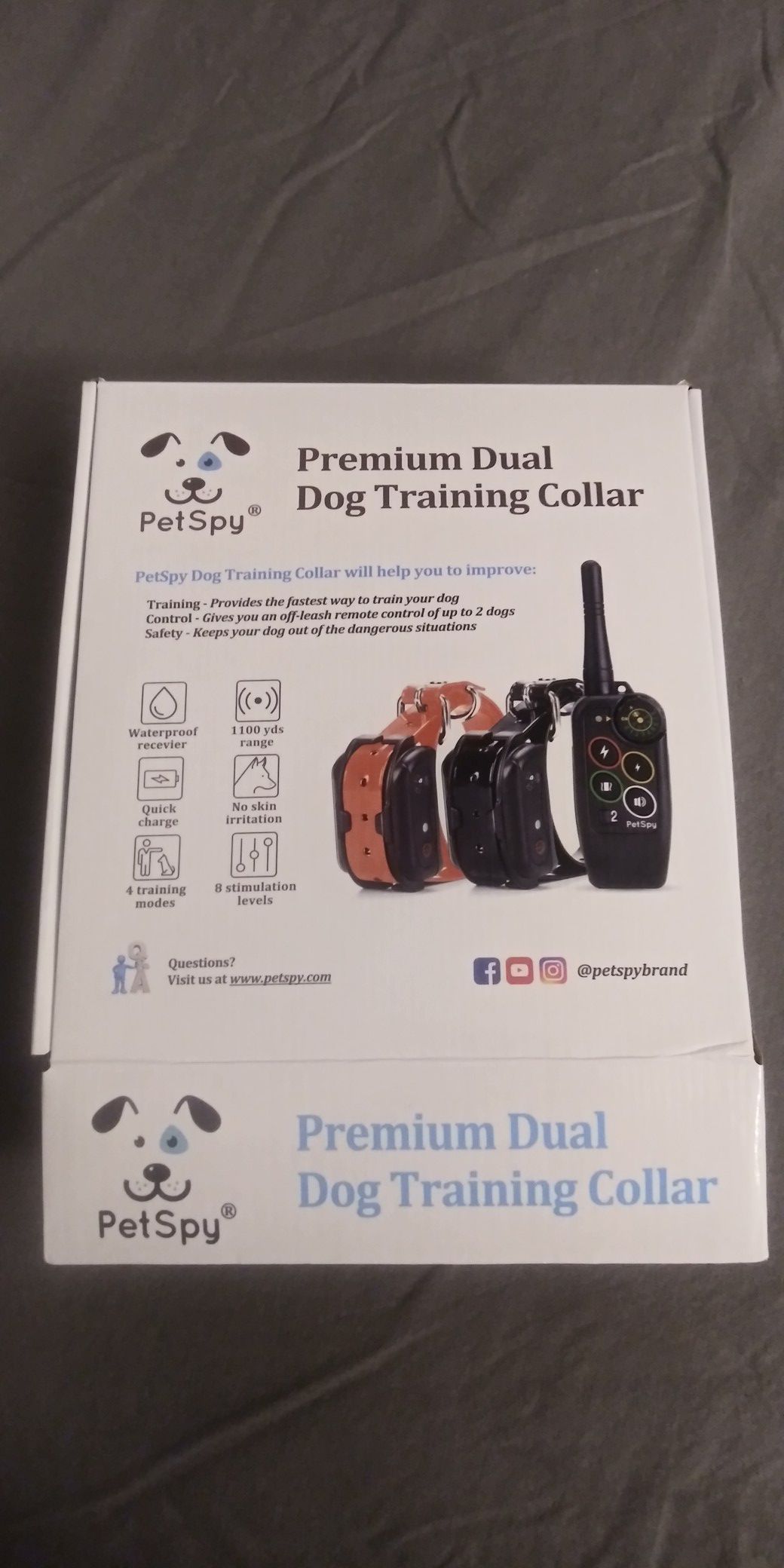 Used 2x PetSpy 2 Collar Premium Dual Dog Training