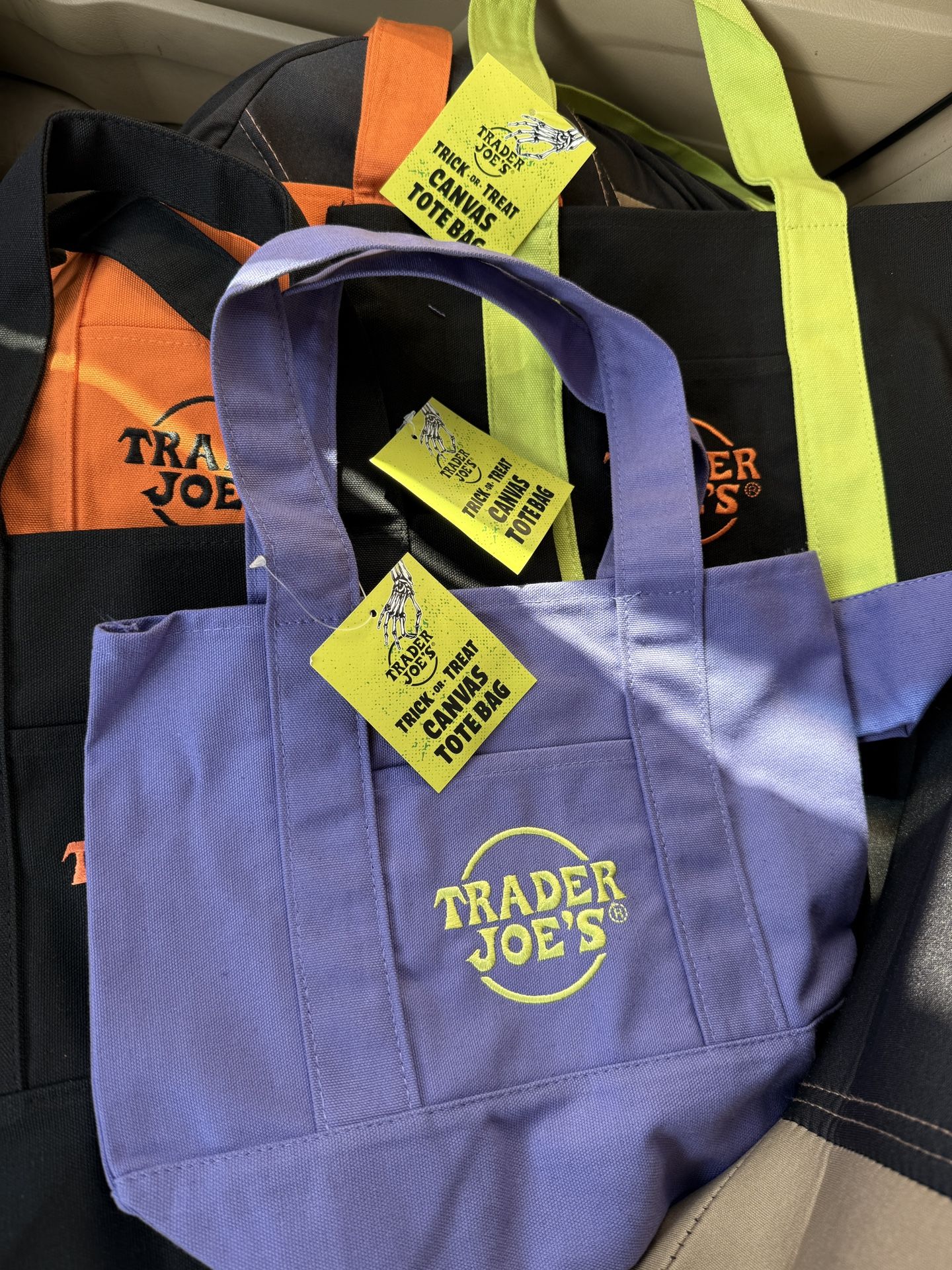 Trader Joe's (Halloween) Mini Canvas Tote Bag Set of 4