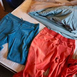 New 2 Blue And Orange Sweatshirt and Sweatpants Sets 