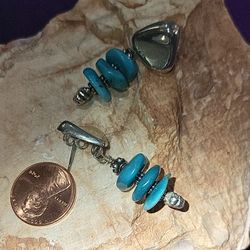 Turquoise/sterling Pierced Earrings 
