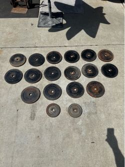 Standard 10lb cast iron weight plates (170lbs-total) all for $100