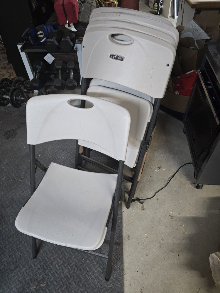 5 Lifetime Folding Chairs-new