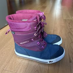 Snow Boots By Merrell Size 3  Girls Youth  Fuschia Pink/blue