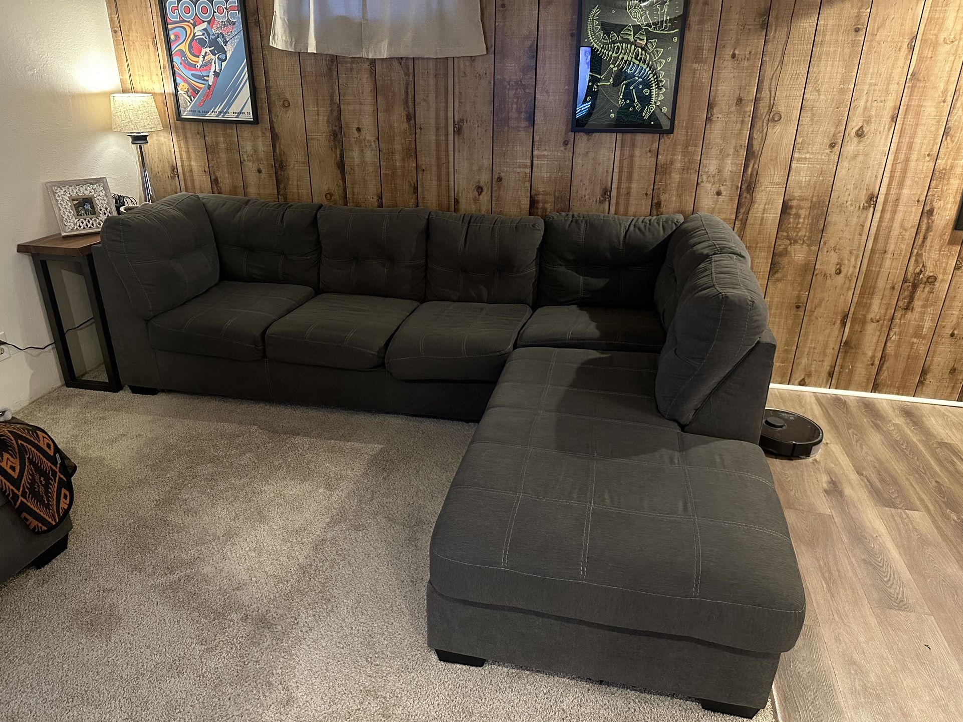 Gray/blue Couch With RAF Chaise