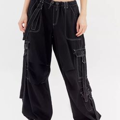 BDG Strappy Cargo Jean with adjustable waist and ankle straps SIZE M