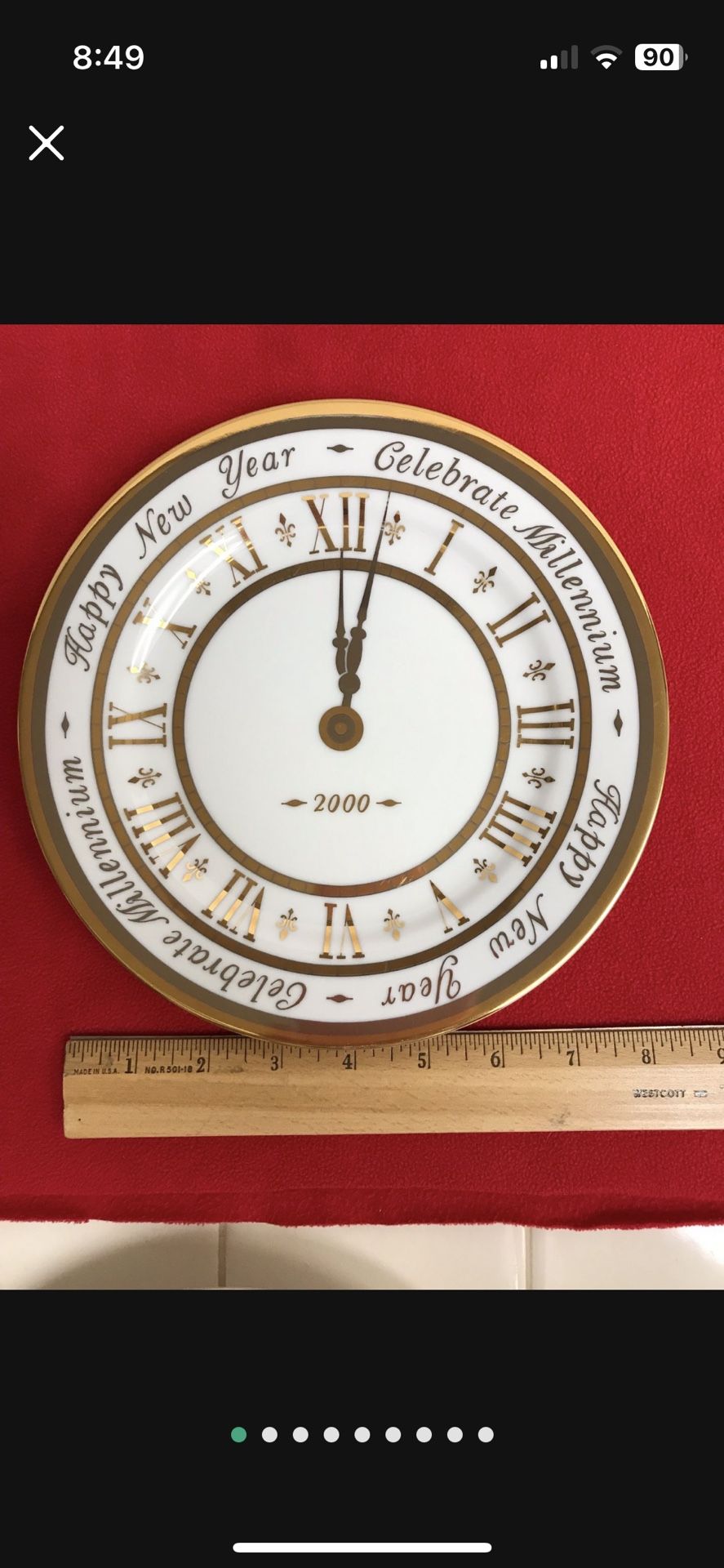 Happy New Year 2000 Celebrate Millennium- Plate 8 1/2”