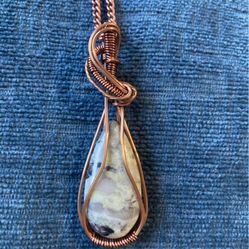 Green Jasper Wire Wrap Pendant