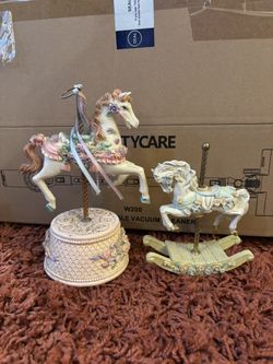 carousel horses music player box