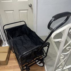 Wagons Carts Foldable with All-Terrain Wheels, Portable Shopping Cart Large Capacity Utility Cart with Drink Holders, Heavy Duty Collapsible Wagon