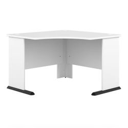 Bush Business Furniture Studio A 48W Corner Computer Desk in White, Commercial-Grade Gaming and Work Table for Home or Professional Office