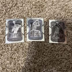 Prizm Larry Bird, Jerry West, Patrick Ewing College Cards