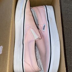 girls pink/white vans size 3.5 (worn once) literally