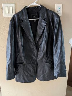 Womens 2xl 100% Genuine Leather Blazer