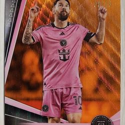 Lionel Messi 2024 Topps Chrome Card #10 Orange Refractor Limited Edition 9 of 25 Made