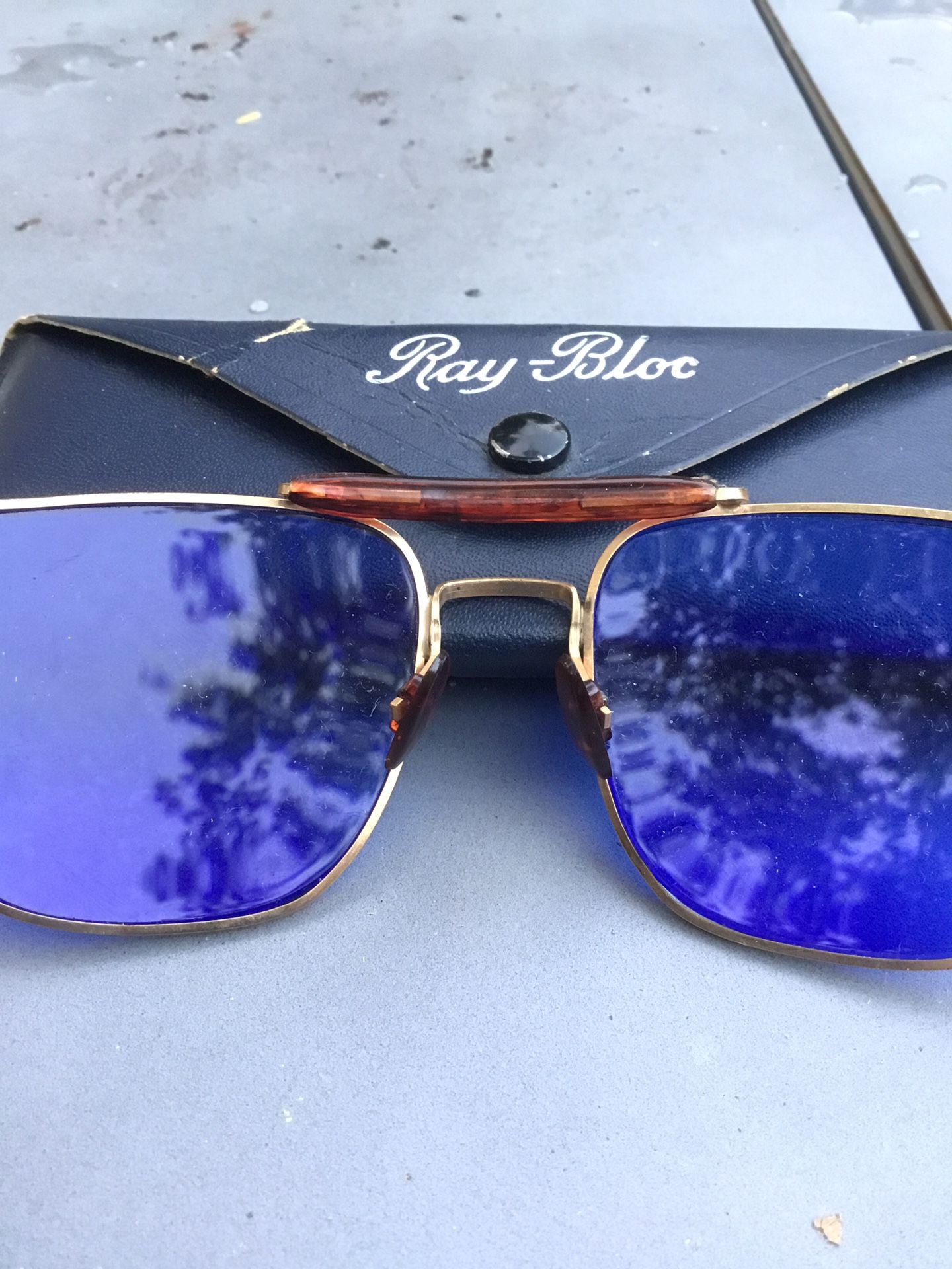 Vintage Rayex sunglasses Blue Glass Lenses