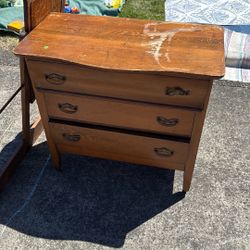 Vintage Dresser With Vanity Mirror (missing Glass) 