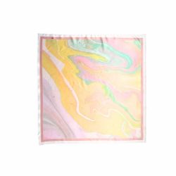 Yellow Sunset Marble Swirl Square Scarf 48x48cm | Custom Design Bandana NWOT