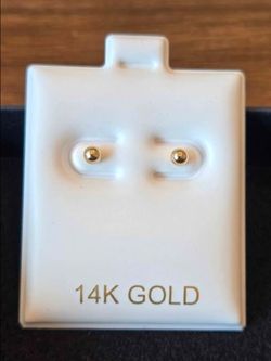 NEW 14k Gold Ball Studs Yellow Gold 4mm