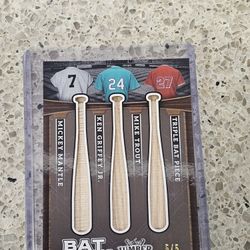 2024 Leaf Lumber Bat Rack Mickey Mantle*Ken Griffey Jr*Mike Trout #d 5/5 BR3-12 SHORT PRINT HALL OF FAMERS