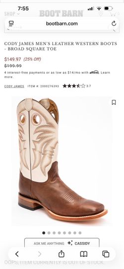 Cody James Men’s leather western booths size 11EE used once