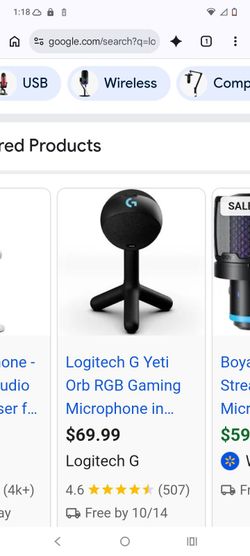 Logitech G Yeti Orb RGB gaming microphone