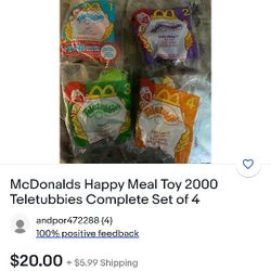 2000 McDonald's Happy Meal Teletubbies Complete Set Toy