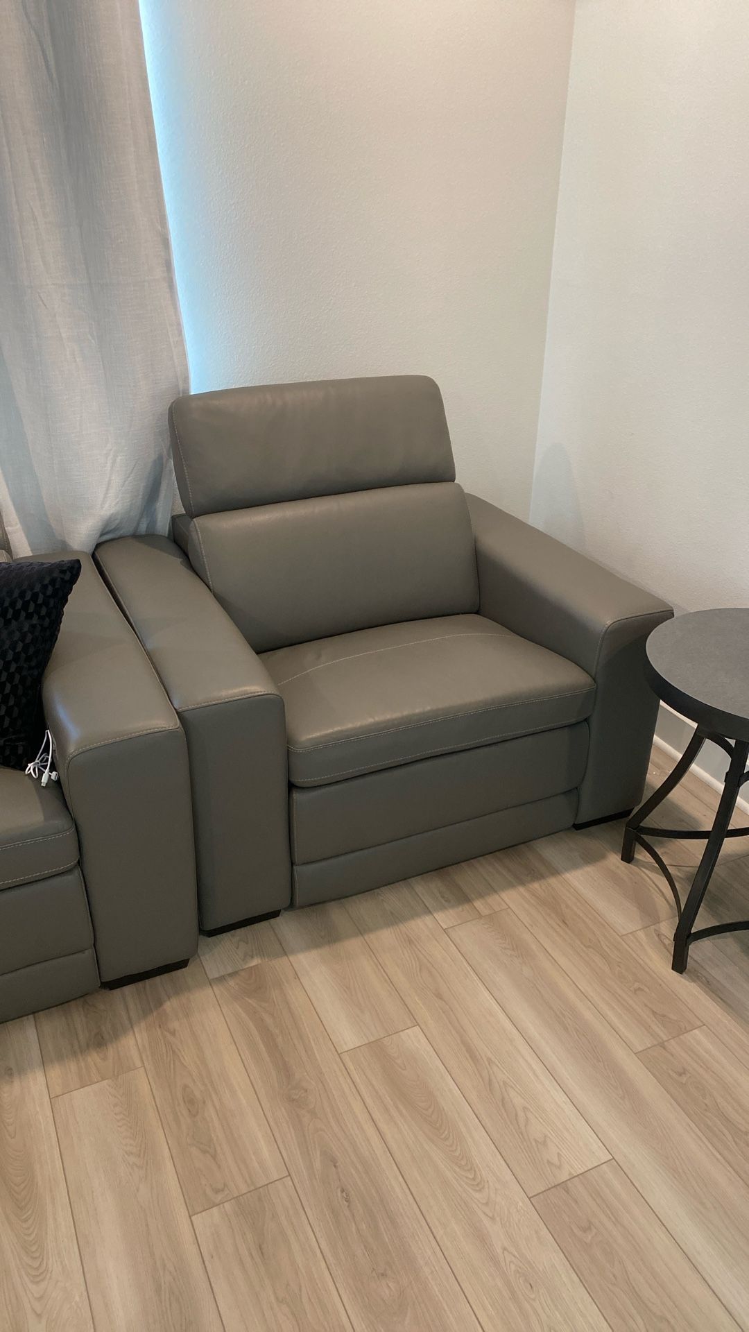 Ashley Furniture Gray Full Power Recliner Oversized With USB charger