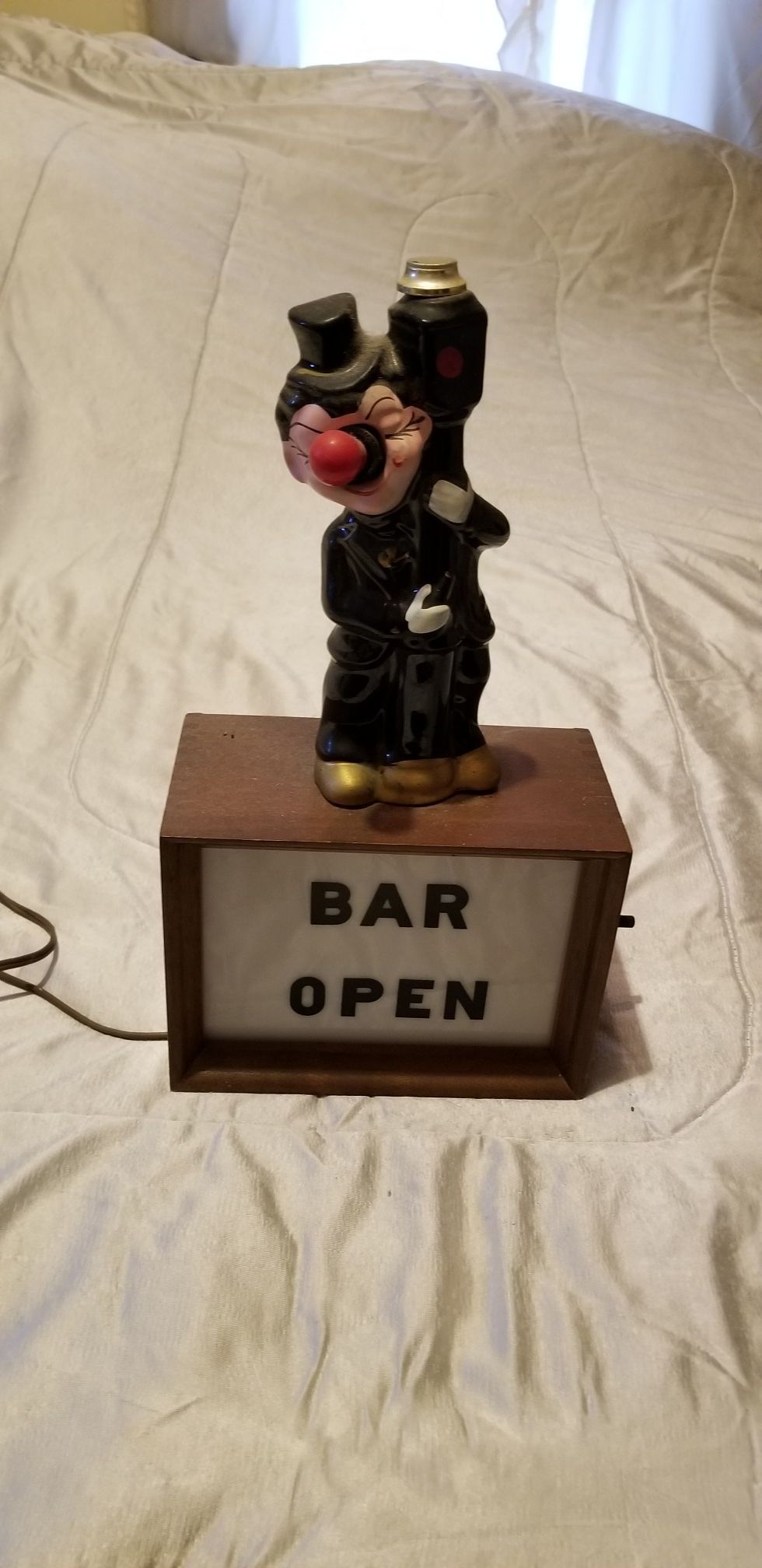 VINTAGE bar open light. Works 1950s