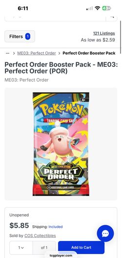 Mega Evolution Perfect Order Booster Packs (Unopened)