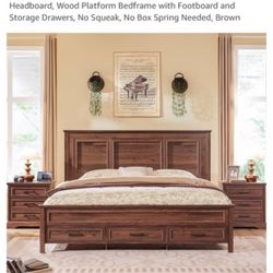 Farmhouse Queen Size Bed Frame- brand new