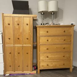 Real Wood dresser With Mirror, Chest, Desk - moving Sale