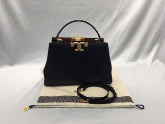 Tory Burch Eleanor Spazzolato Satchel Bag Black