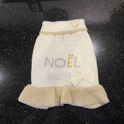 Christmas Ellen DeGeneres Noel White Sweater Dog Pet Coat Size Small 