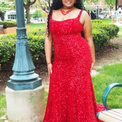 Fashion Nova, Prom Dress, Red And Medium.