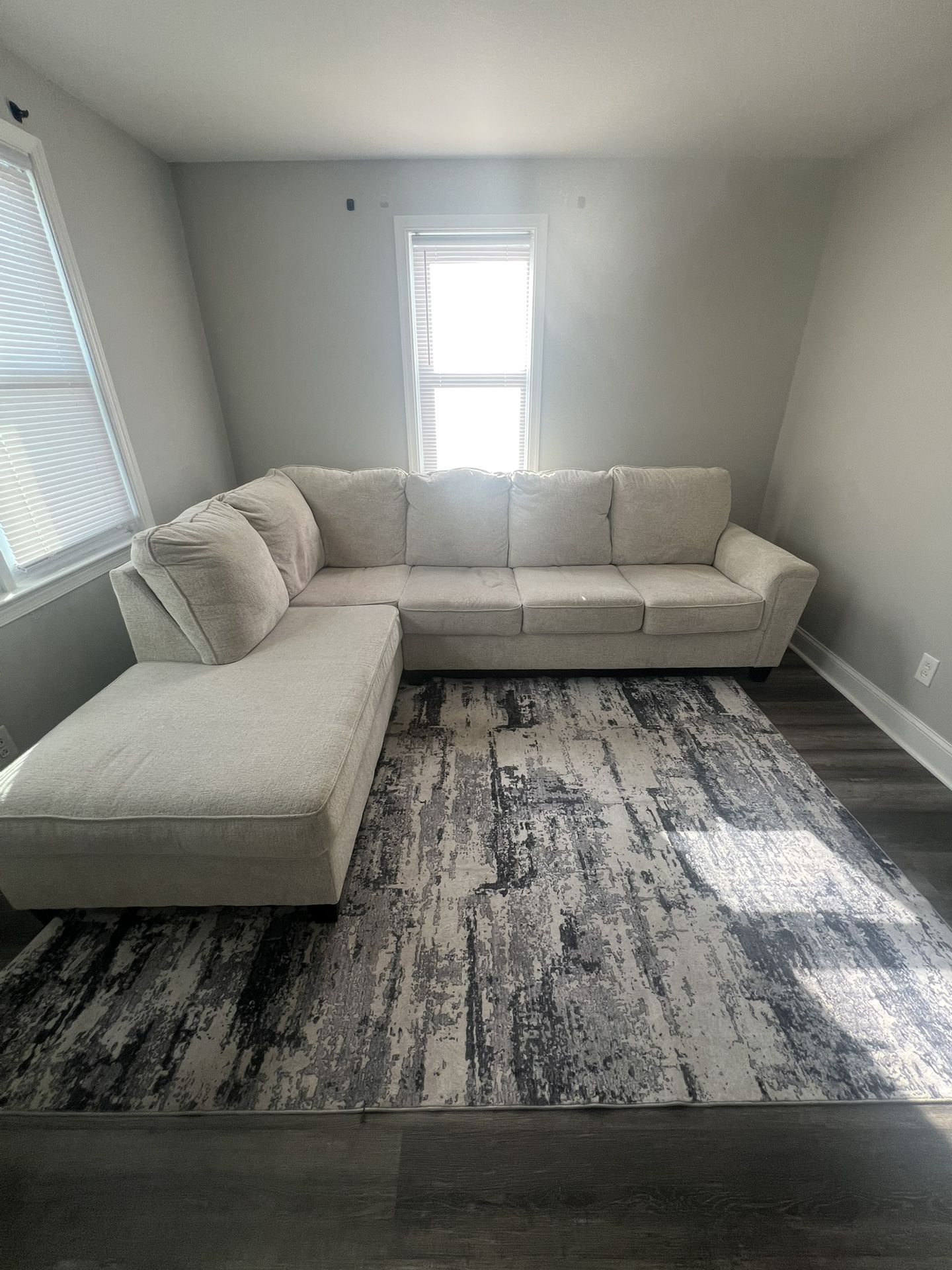 Beige Sectional Couch 2 Piece