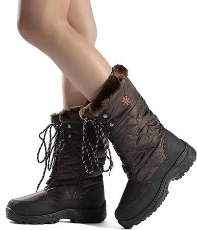 NEW SZ 8 DREAM PAIRS Women Insulated Winter Snow Boots Warm Faux Fur Lined Mid-Calf