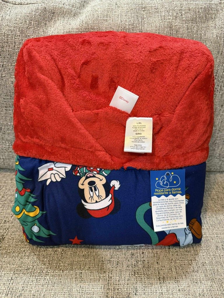Brand New Disney Mickey Mouse Robe Set Children's L/ XL