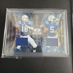 2024 Panini Illusions Deja Vu # DV-IND Memorbilia Payton Manning & Anthony Richardson