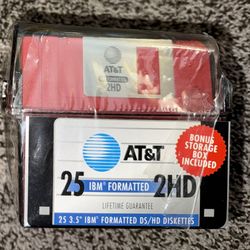 AT&T IBM Formatted 3.5 DS/HD Diskettes - 25 Total Factory Sealed