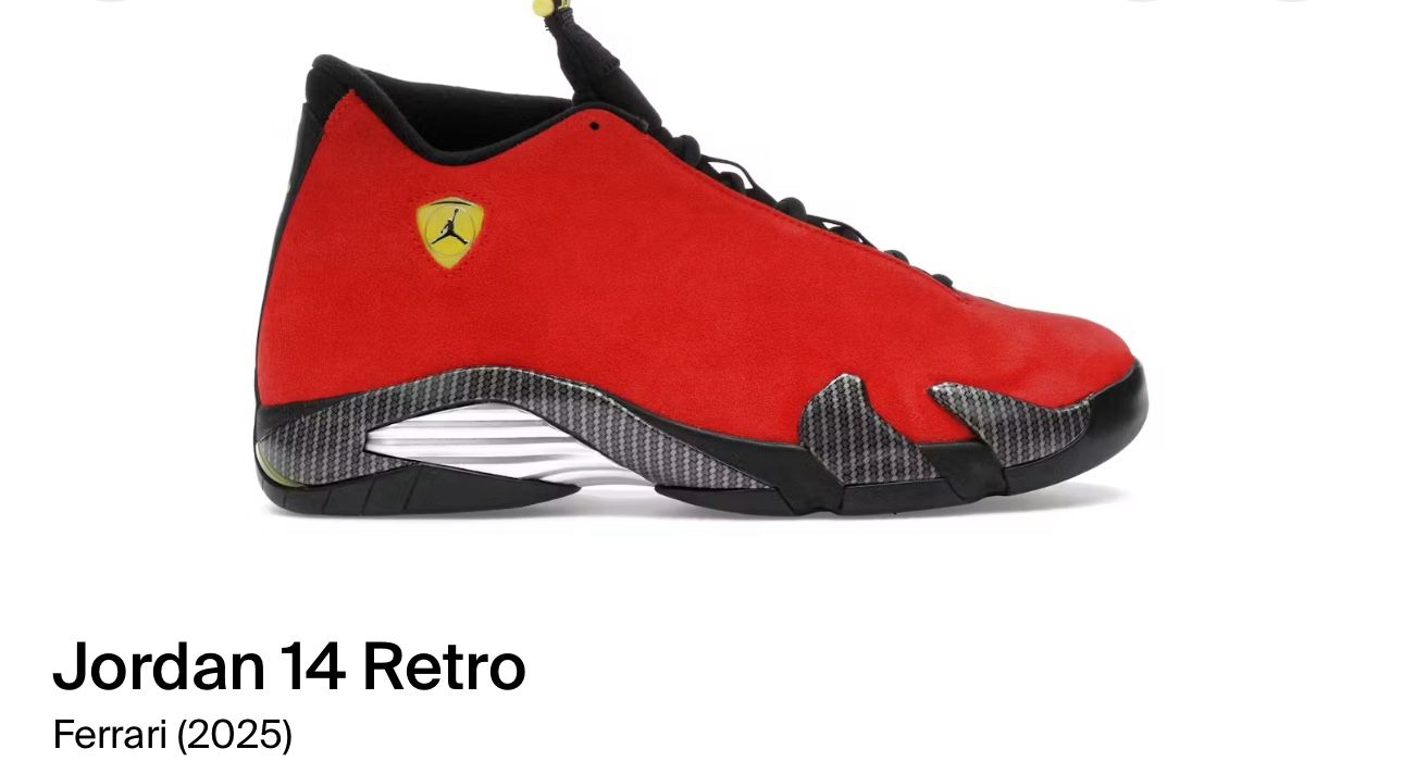 Jordan 14 Ferrari Size 10.5 Men