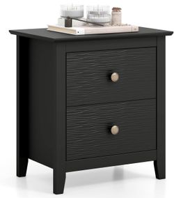 Black Nightstand, Modern 2 Drawers Side Table For Sale $34.00 50%+ OFF Retail $69.99 NEW IN BOX